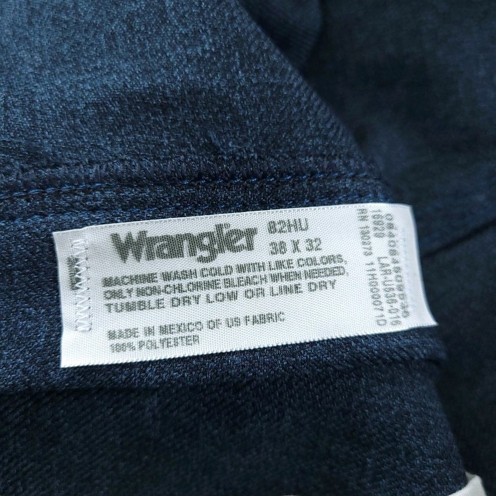 Wrangler Wrancher Dress Jeans Mens 38x32 Heather Blue Slim Fit Bootcut Pants - Picture 7 of 10